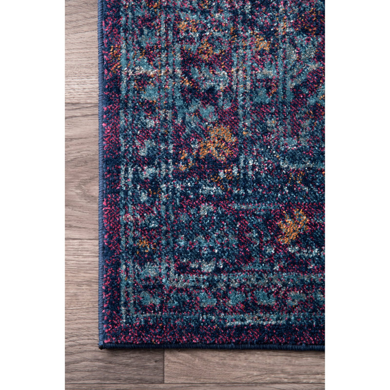 Bungalow Rose Machos Vintage Medallion Purple/ Blue Area Rug & Reviews